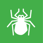 White tick icon on green background